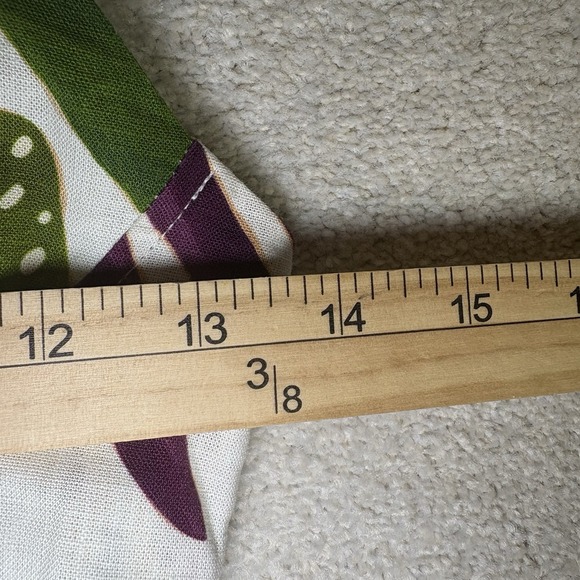 Farm Rio Linen Mini Dress Forest Stripe Tropical Print Ivory Ruffle Strap Sz XXS - Picture 4 of 12